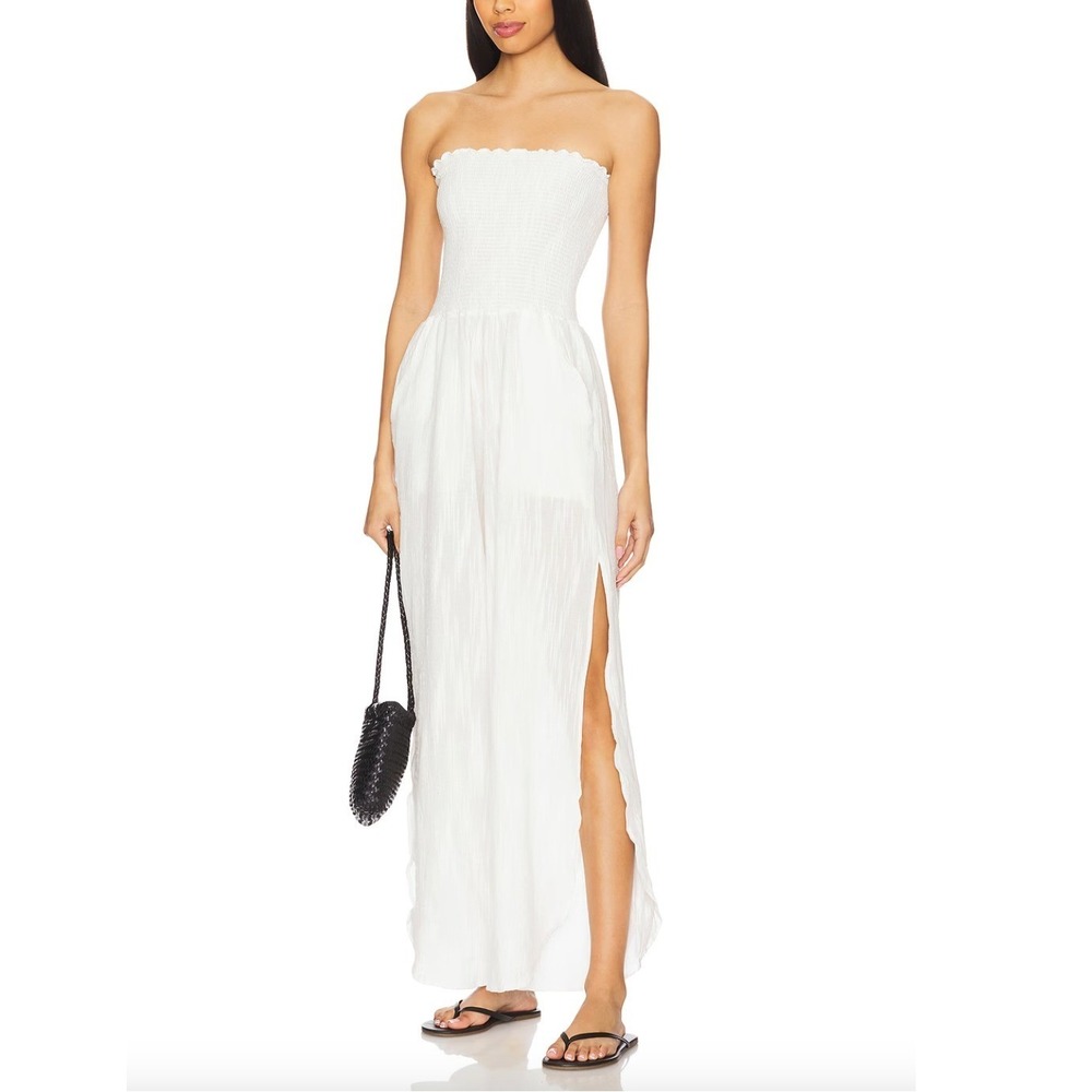 PEIXOTO x REVOLVE Harriet Smocked Strapless Wide Leg Harem Jumpsuit